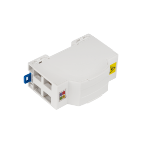 Бокс на DIN-рейку на 4 адаптера SC, белый